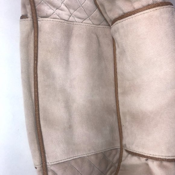 JUICY COUTURE Beige Velour Satchel, Large, Rhinestones, Tassel, Gently Used - Picture 15 of 16